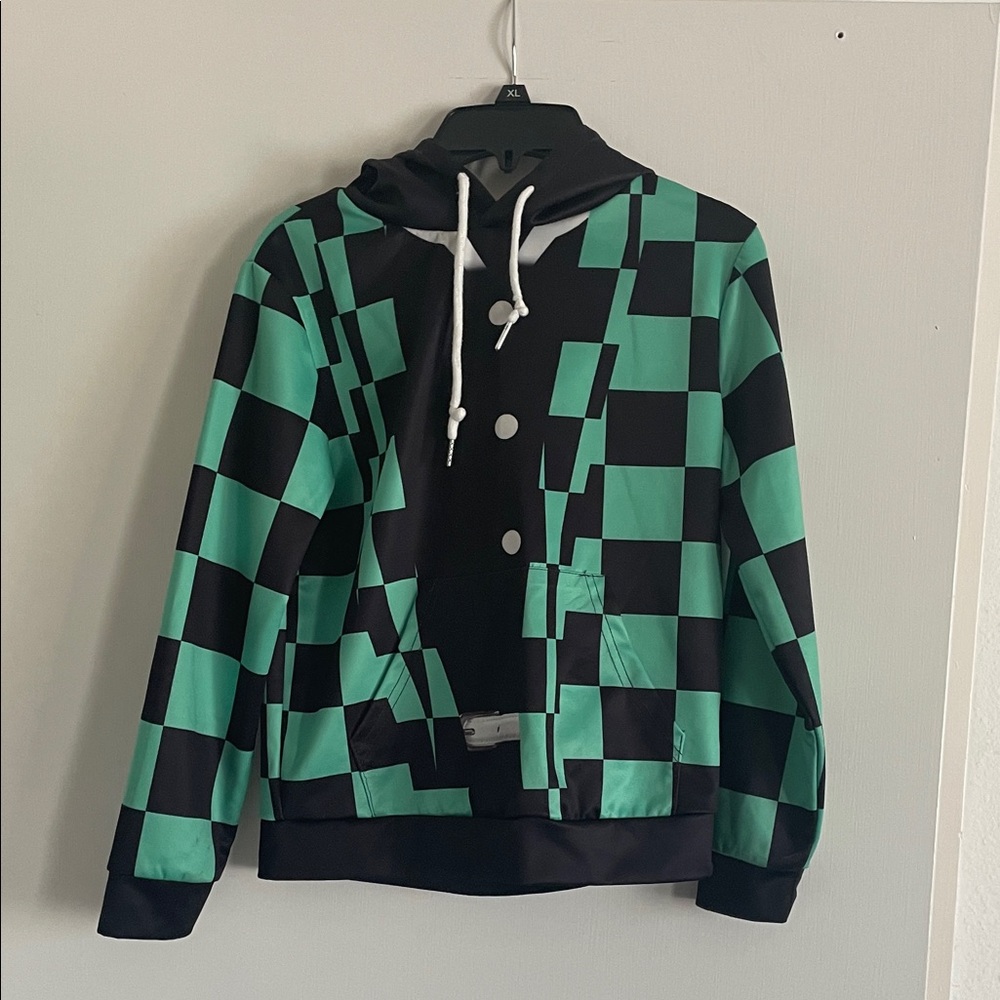 Kids Hoodie Tanjiro Costume Demon Slayer Kimetsu No Yaiba Size Medium 10-12